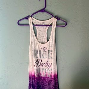 BNWOT embellished tank “Ride Baby Ride”. Size large